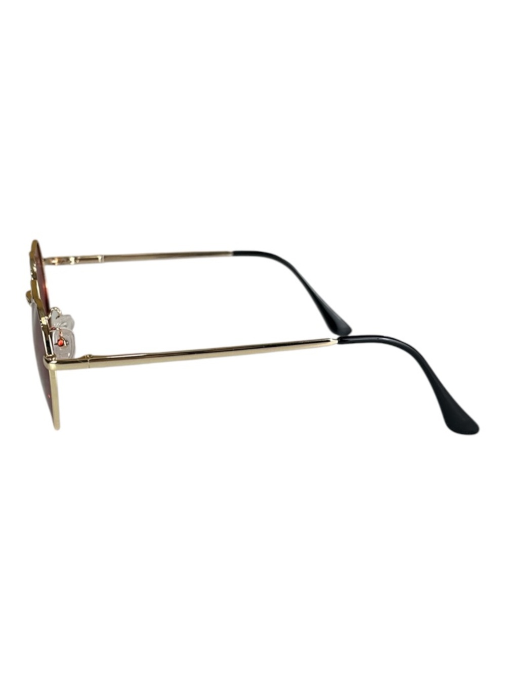 Women’s Boho hippie Gold Frame translucent Red Heart-Shaped Sunglasses - Picture 4 of 11
